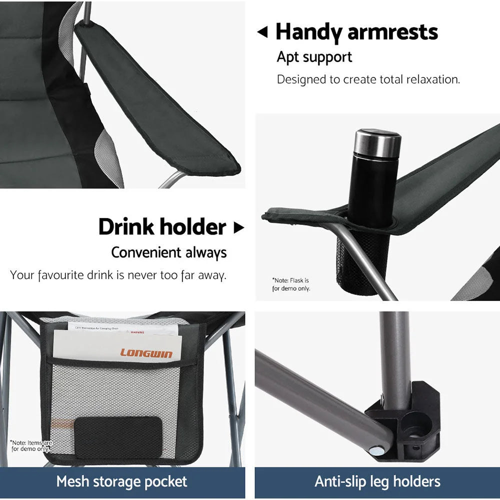 Folding Camping Chairs Set of 2 Armchair Portable Outdoor