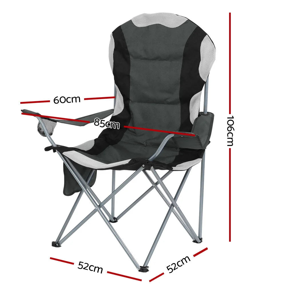 Folding Camping Chairs Set of 2 Armchair Portable Outdoor