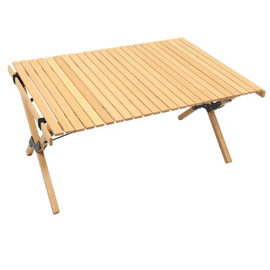 Folding Camping Table Bamboo Roll Up Portable Outdoor
