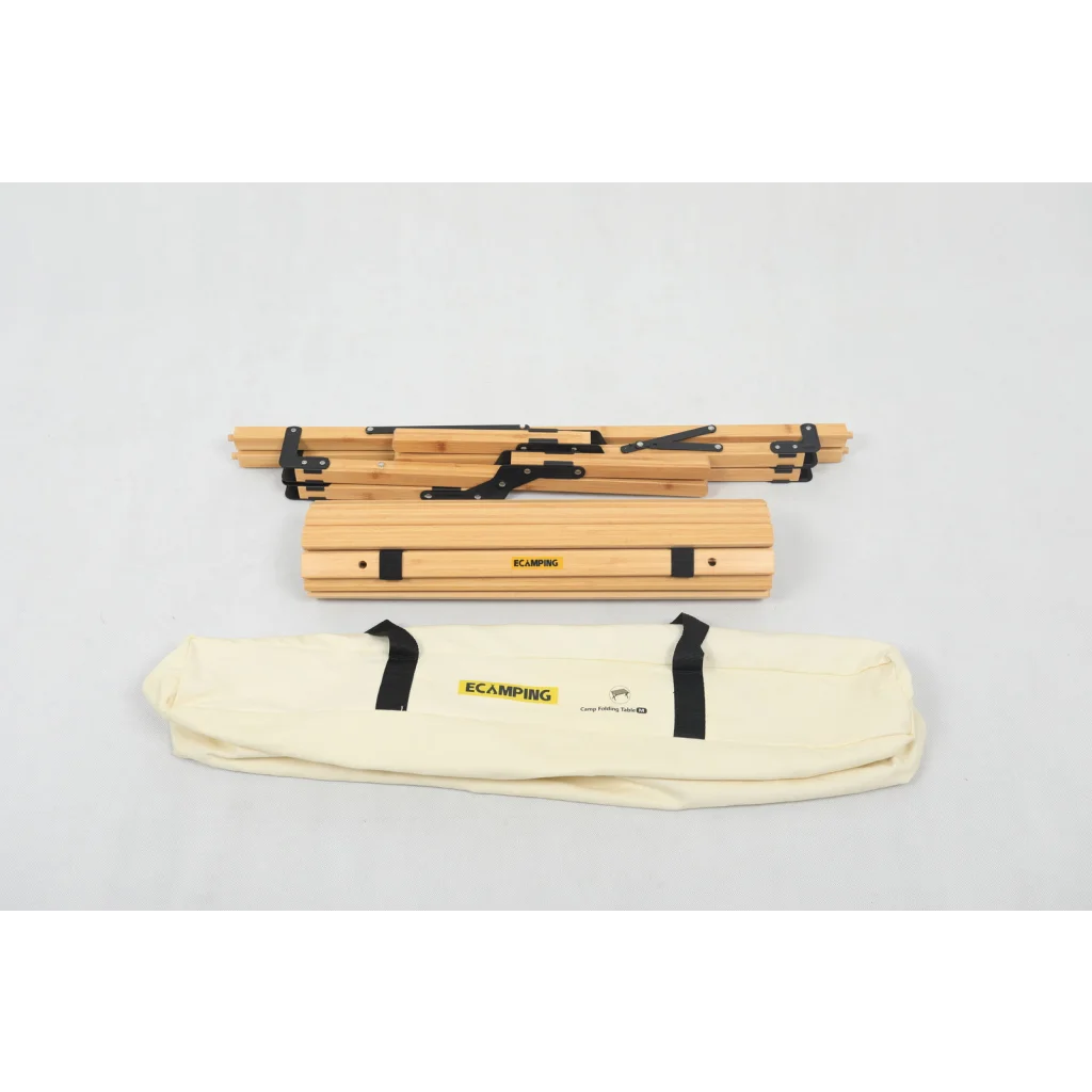 Folding Camping Table Bamboo Roll Up Portable Outdoor