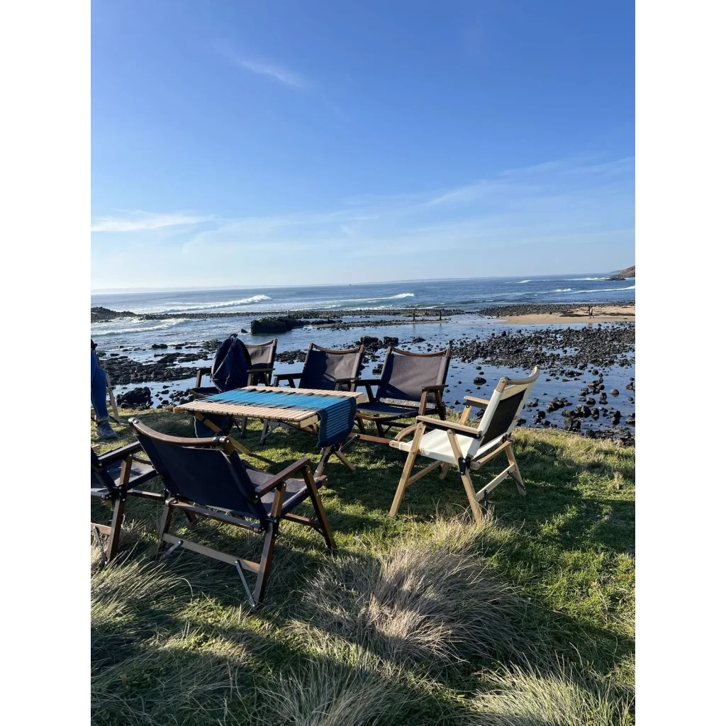 Folding Camping Table Bamboo Roll Up Portable Outdoor