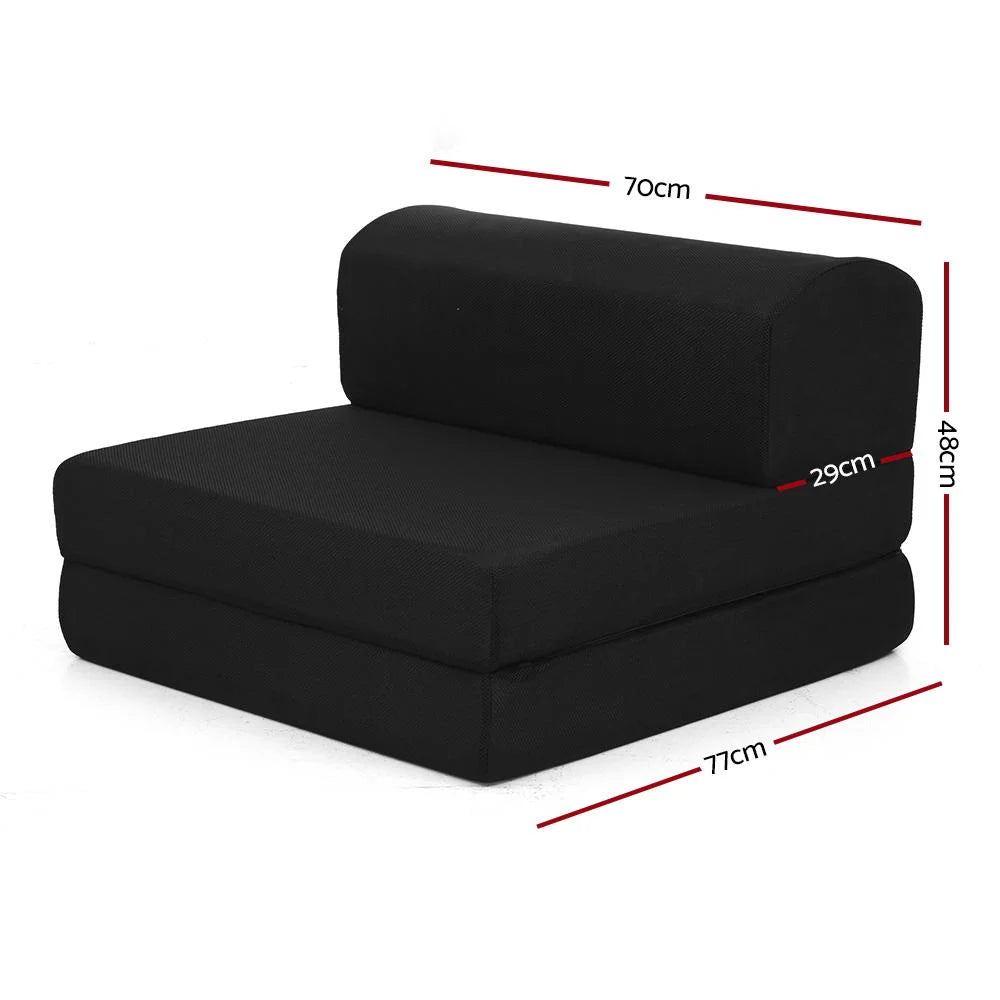 Folding Foam Mattress Portable Single Sofa Bed Mat Air Mesh