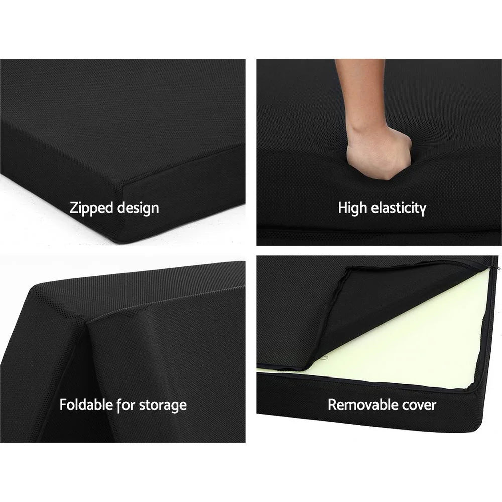 Folding Foam Mattress Portable Single Sofa Bed Mat Air Mesh
