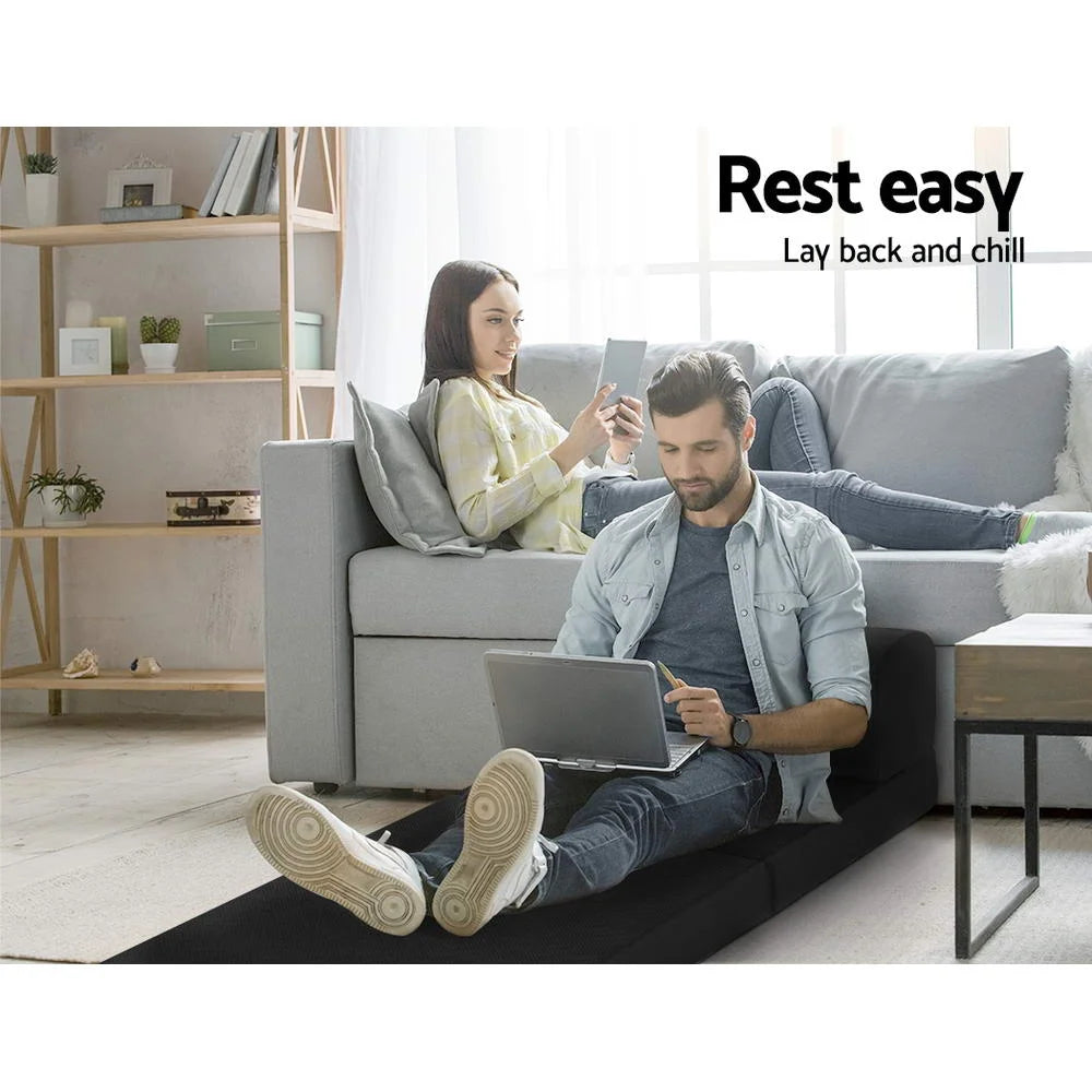 Folding Foam Mattress Portable Single Sofa Bed Mat Air Mesh