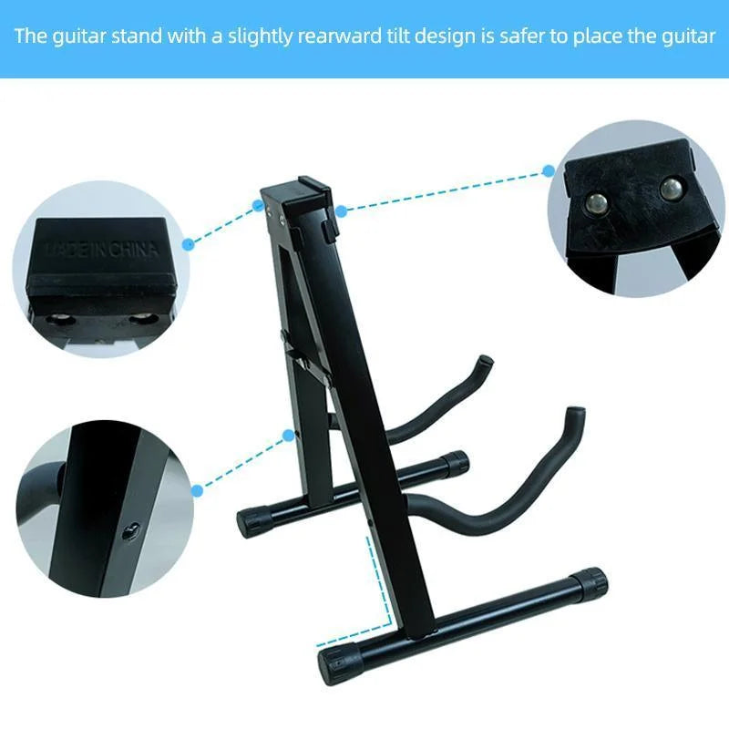 Folding Guitar Stand Floor Rack Electric Acoustic Bass Gig