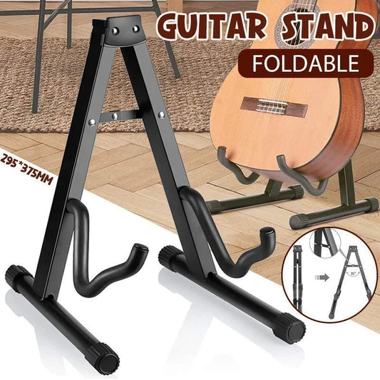 Folding Guitar Stand Floor Rack Electric Acoustic Bass Gig