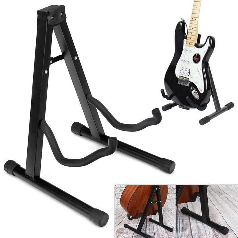 Folding Guitar Stand Floor Rack Electric Acoustic Bass Gig