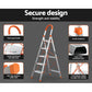 Folding ladder step with tabletop context and item shape