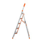 Aluminium folding ladder step with attachment points and product body