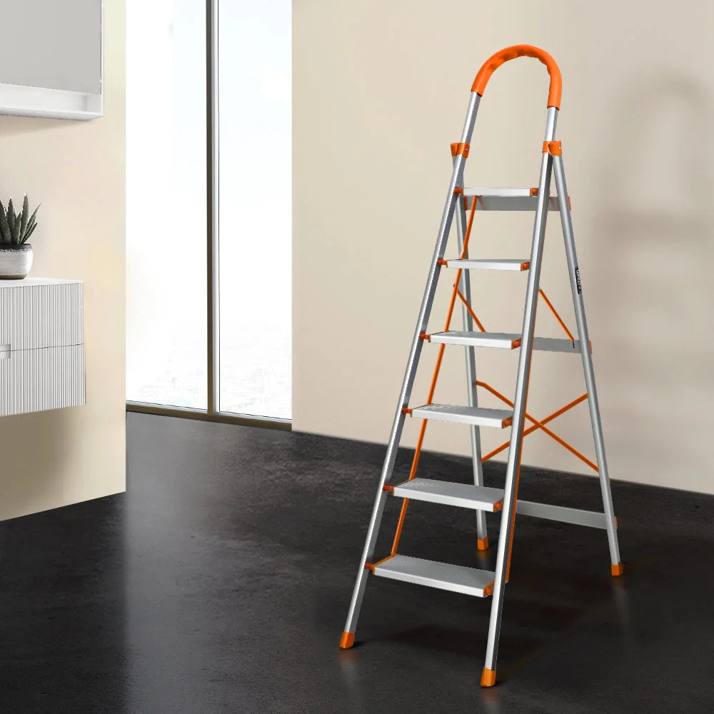 Folding Ladder 6-Step Multi-Purpose Aluminium Lightweight