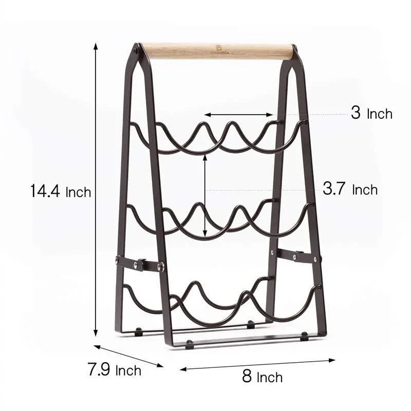 Folding Metal Wine Rack Space Saving