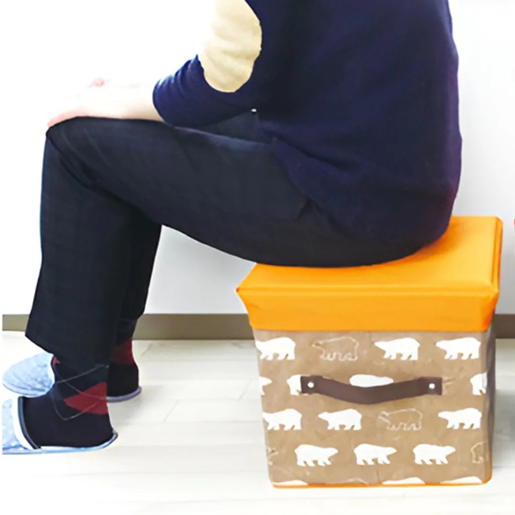 Folding Ottoman Storage Stool Cube Footstool Stool Blanket