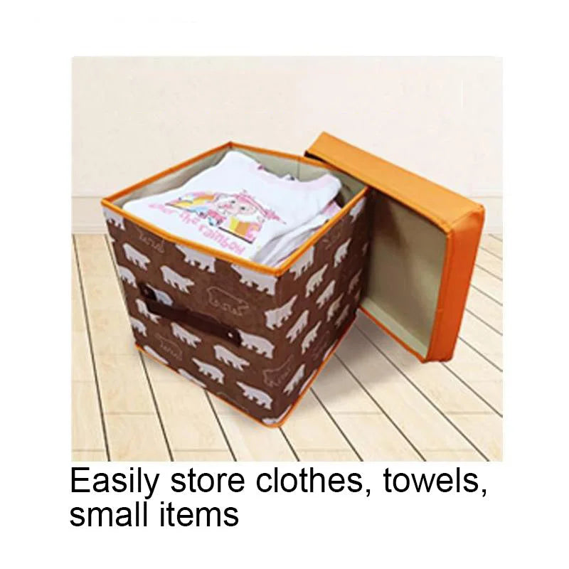 Folding Ottoman Storage Stool Cube Footstool Stool Blanket