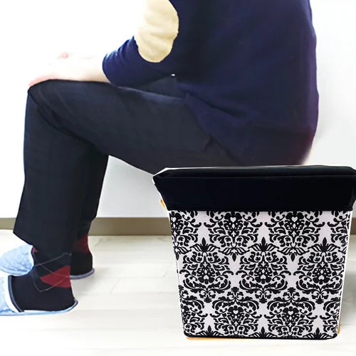 Folding Ottoman Storage Stool Cube Footstool Stool Blanket
