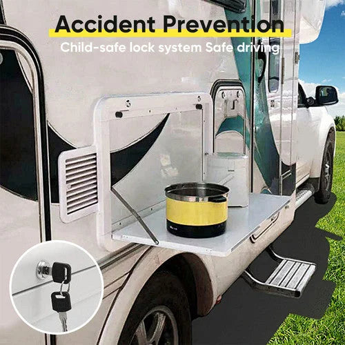 Folding Picnic Table Camping Motorhome Outdoor Locked