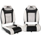 Folding swivel boat with storage context and item proportions