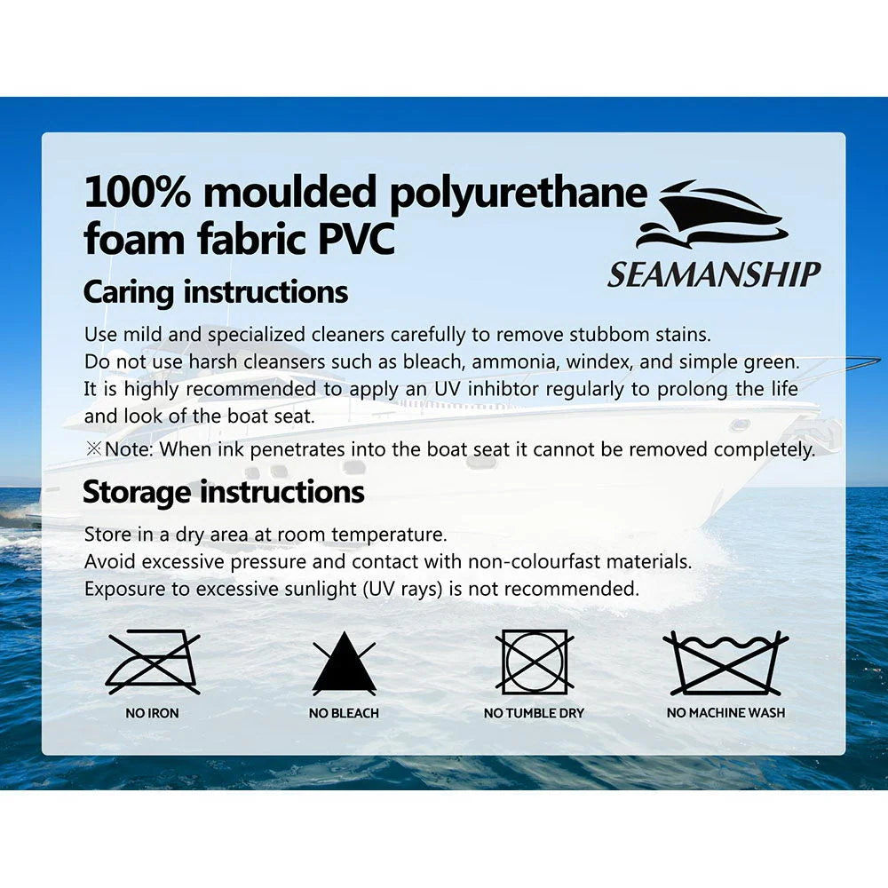 Folding Swivel Boat Seats (Set of 2) Grey/Charcoal - Outdoor