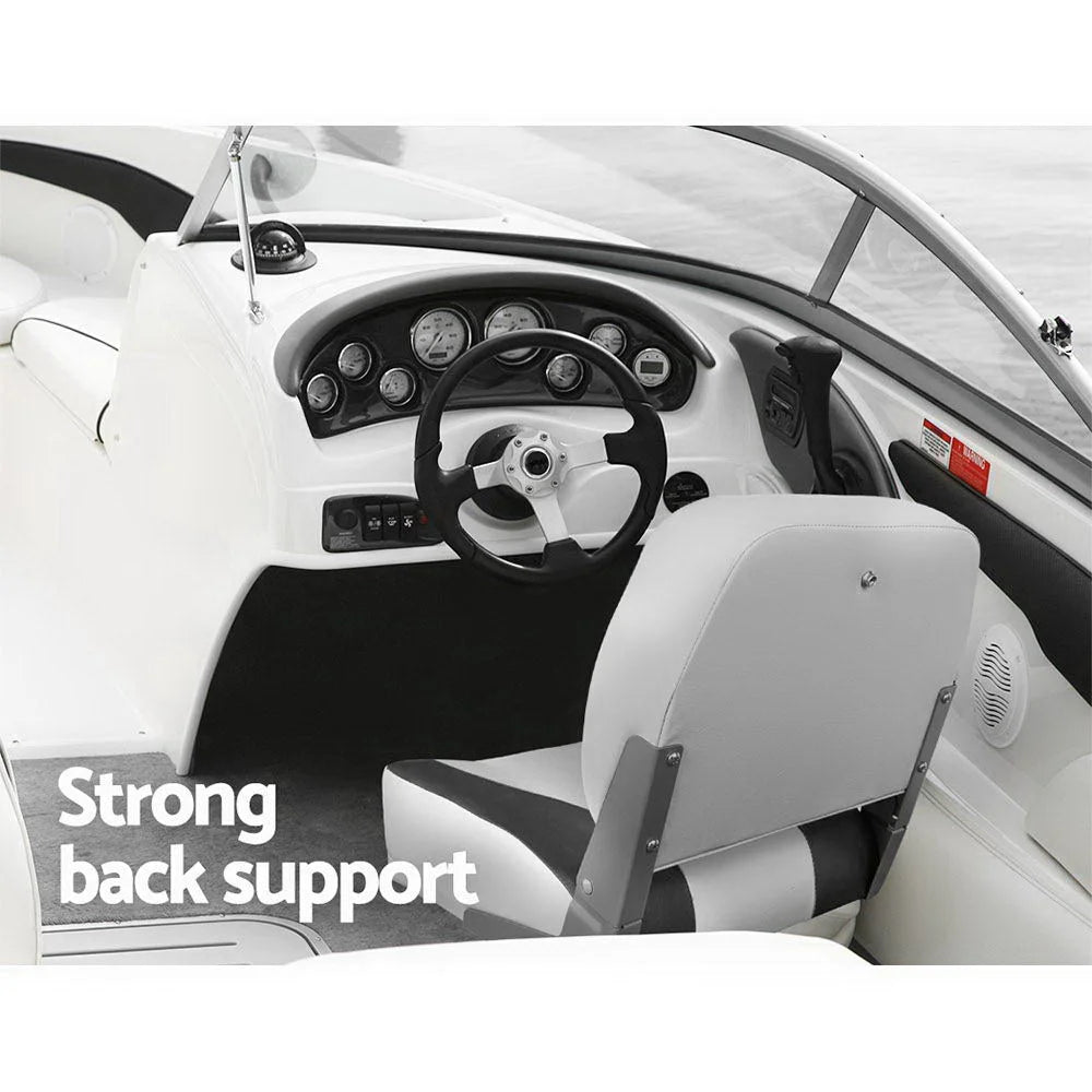 Folding Swivel Boat Seats (Set of 2) Grey - Outdoor