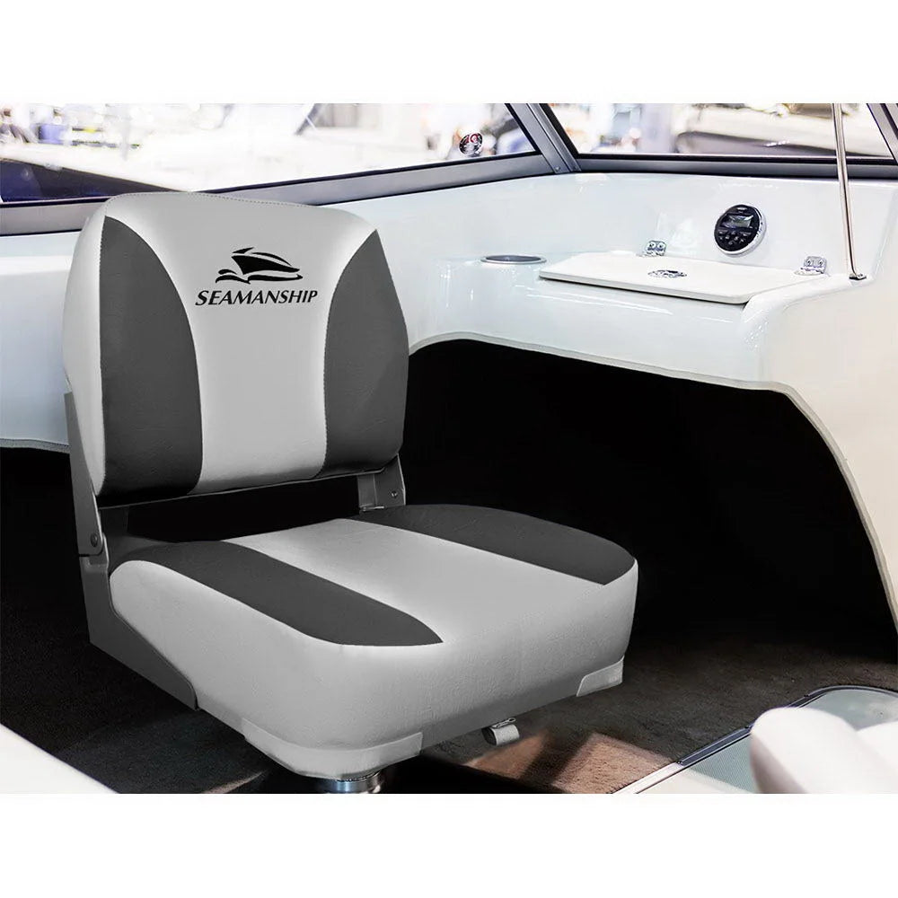 Folding Swivel Boat Seats (Set of 2) Grey - Outdoor