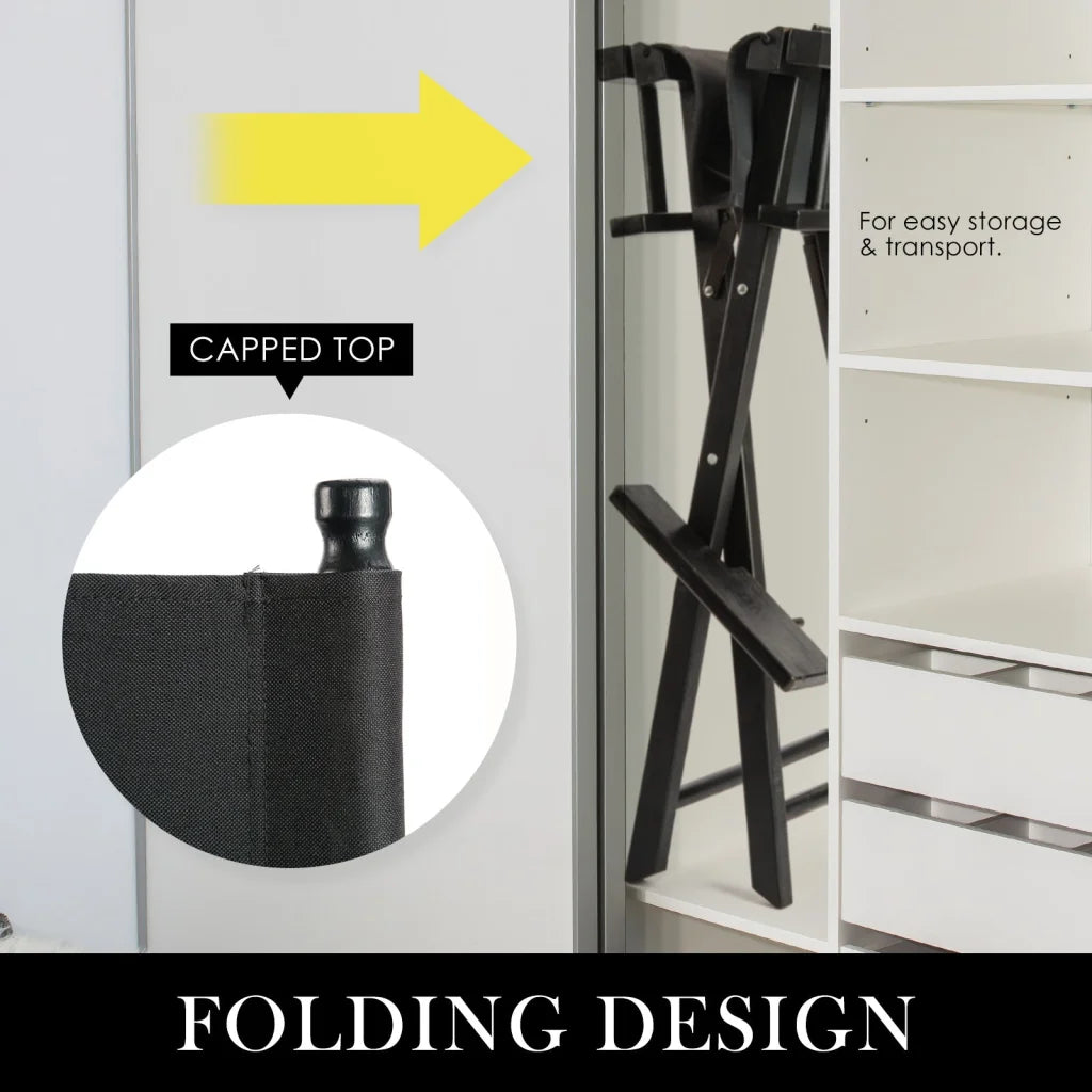 Folding Tall Chair Movie Director DARK HUMOR 75cm - Black