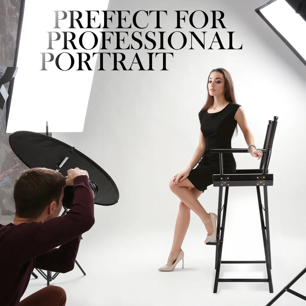 Folding Tall Chair Movie Director DARK HUMOR 75cm - Black