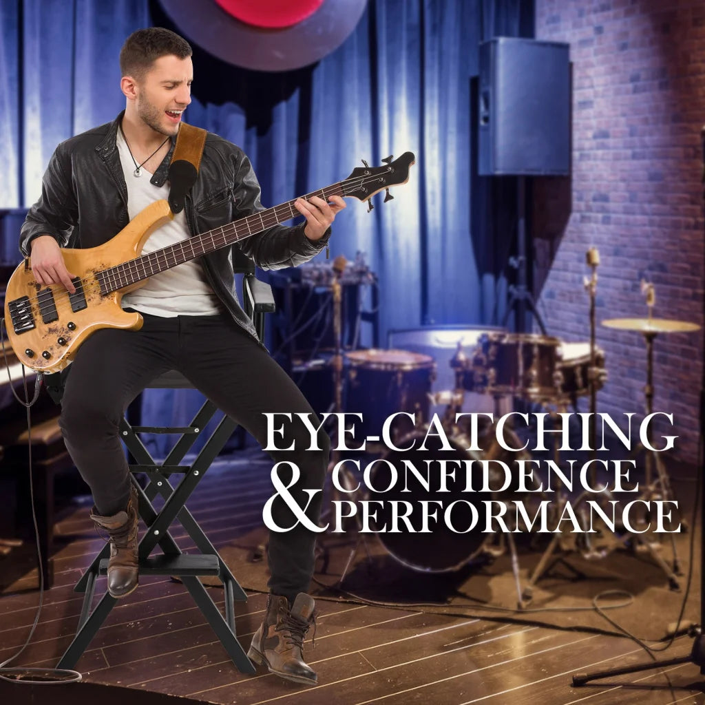 Folding Tall Chair Movie Director DARK HUMOR 75cm - Black