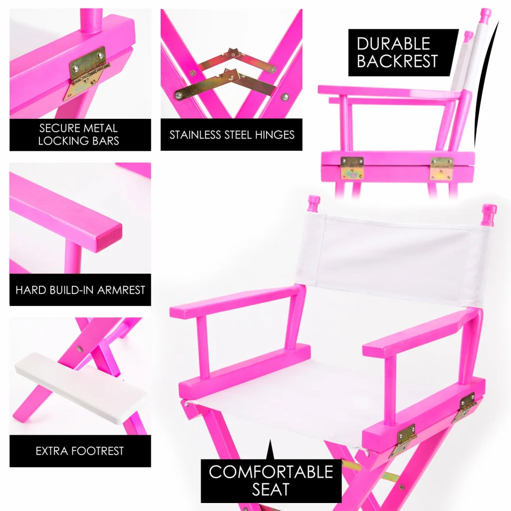 Folding Tall Chair Movie Director DARK HUMOR 75cm - Pink