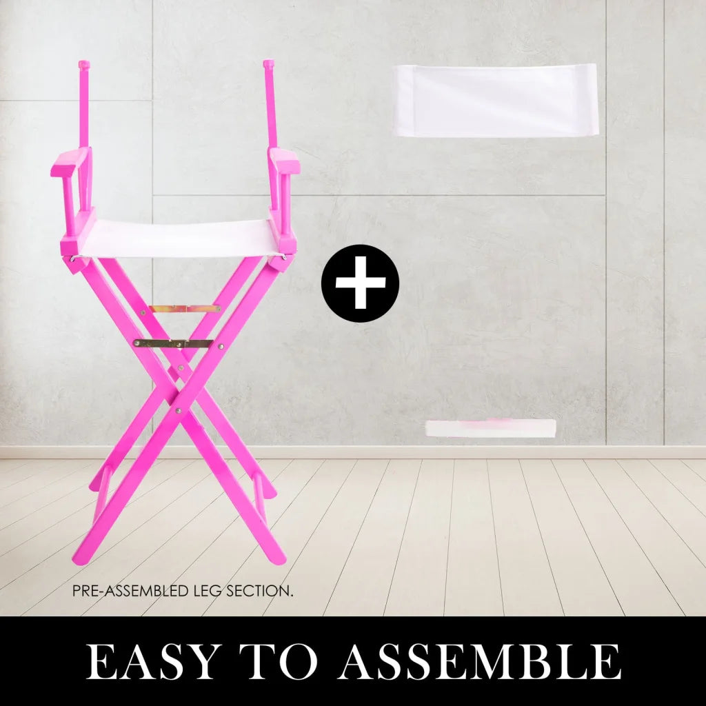 Folding Tall Chair Movie Director DARK HUMOR 75cm - Pink
