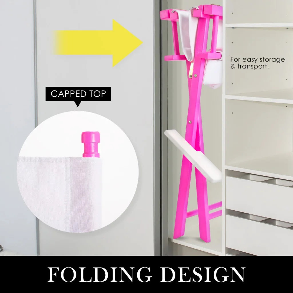 Folding Tall Chair Movie Director DARK HUMOR 75cm - Pink
