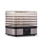 Food dehydrator tray with caster wheels and side handle rail