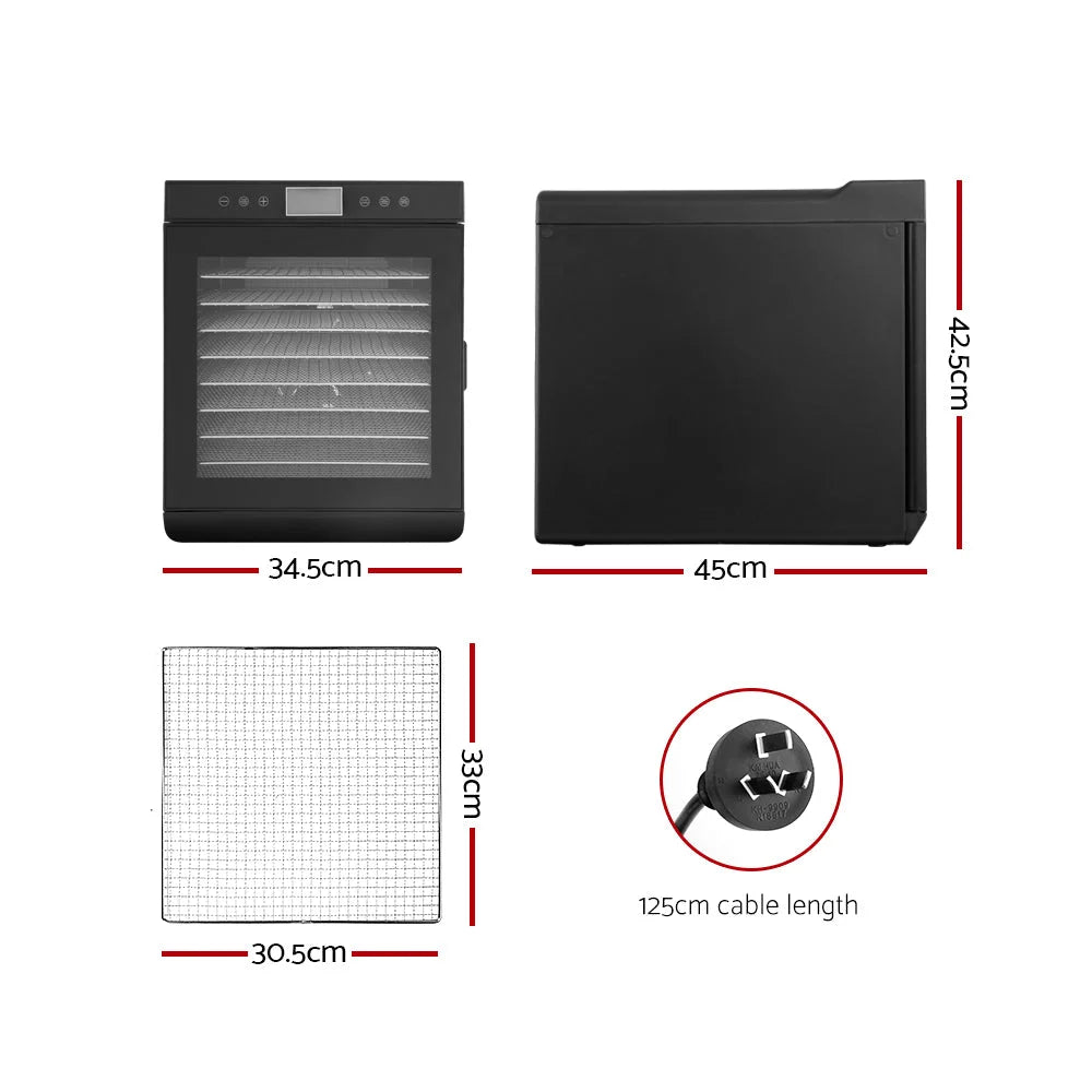 Food Dehydrator Stainless Steel Jerky Fruit Dryer 10 Trays