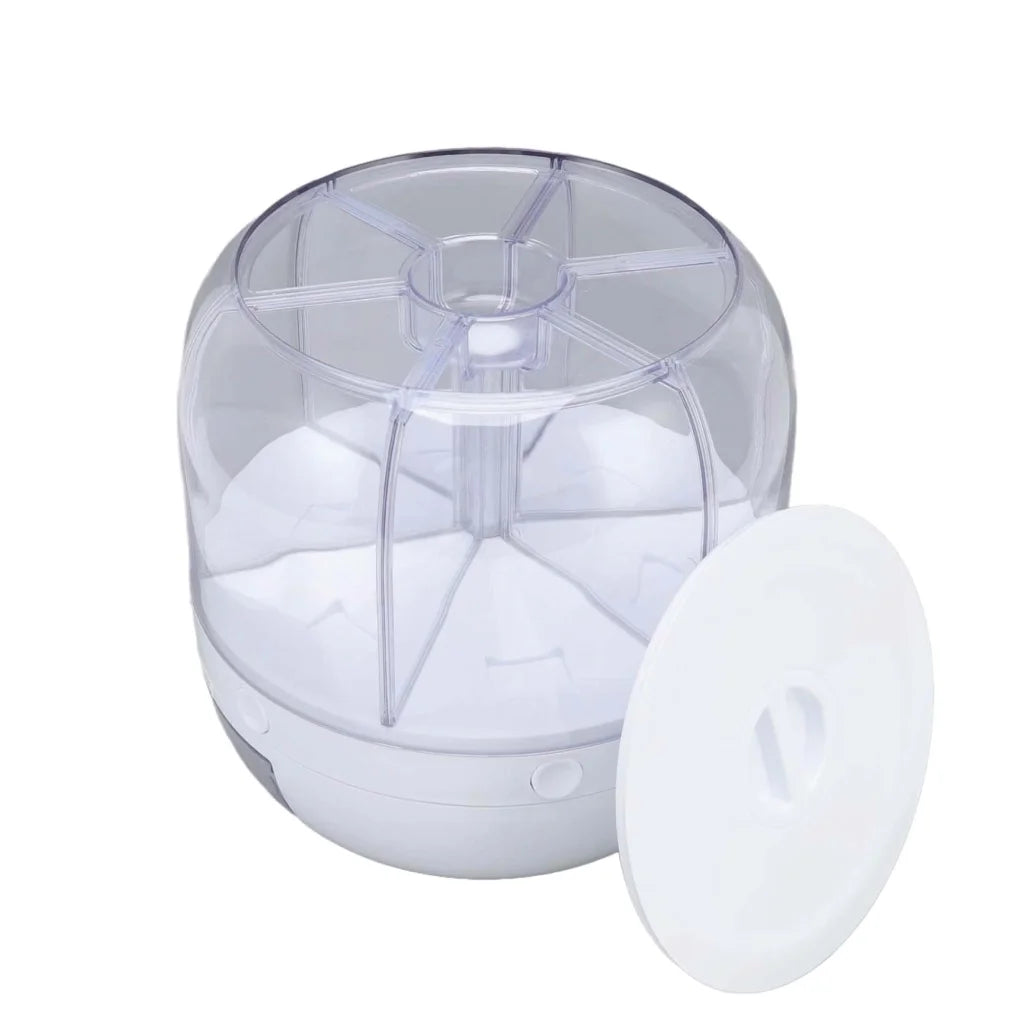 Food Grain Dispenser 6-Grid Rotating 7.2L Large Compartment