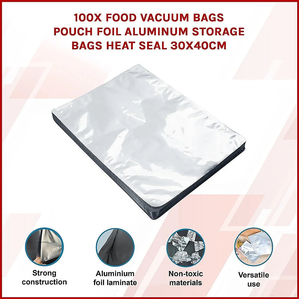 Food Vacuum Bags 100x Pouch Foil Aluminum Storage Heat Seal