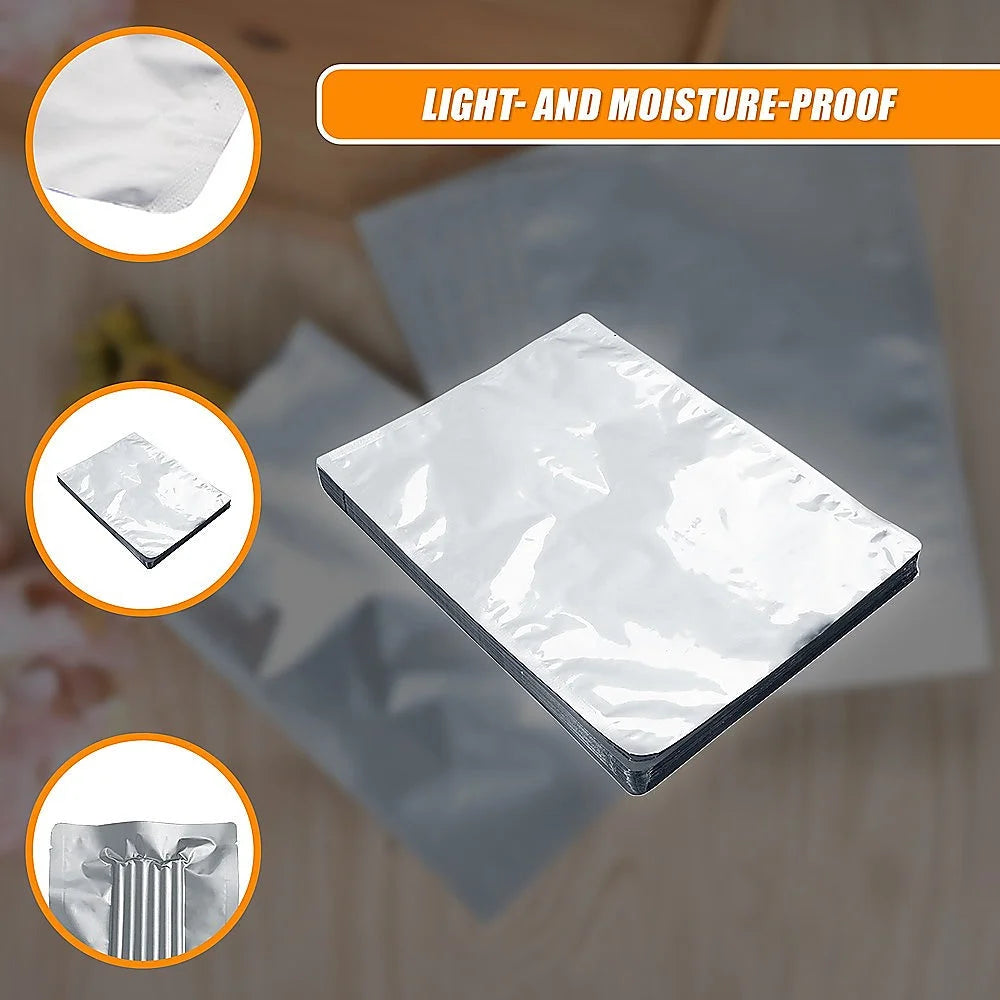 Food Vacuum Bags 100x Pouch Foil Aluminum Storage Heat Seal