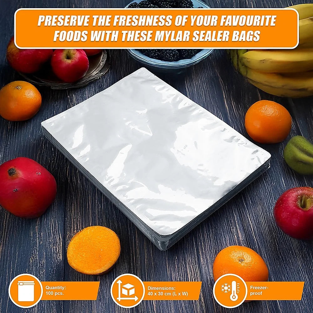 Food Vacuum Bags 100x Pouch Foil Aluminum Storage Heat Seal