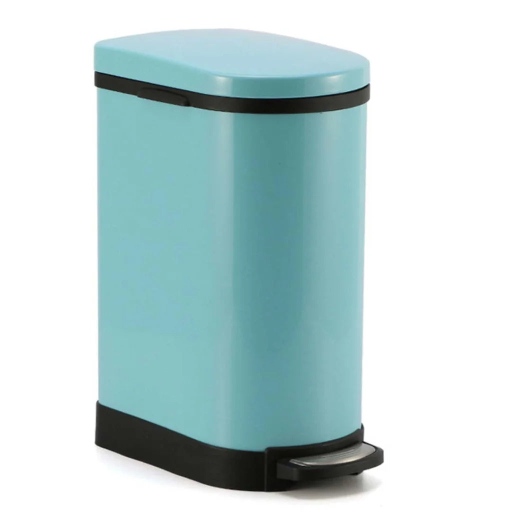 Foot Pedal Stainless Steel Rubbish Recycling Garbage Waste Trash Bin 10L - U Blue - Premium