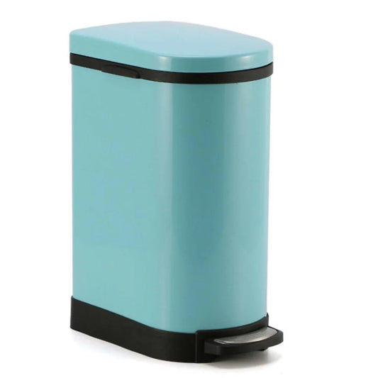Foot Pedal Stainless Steel Rubbish Recycling Garbage Waste Trash Bin 10L - U Blue - Premium