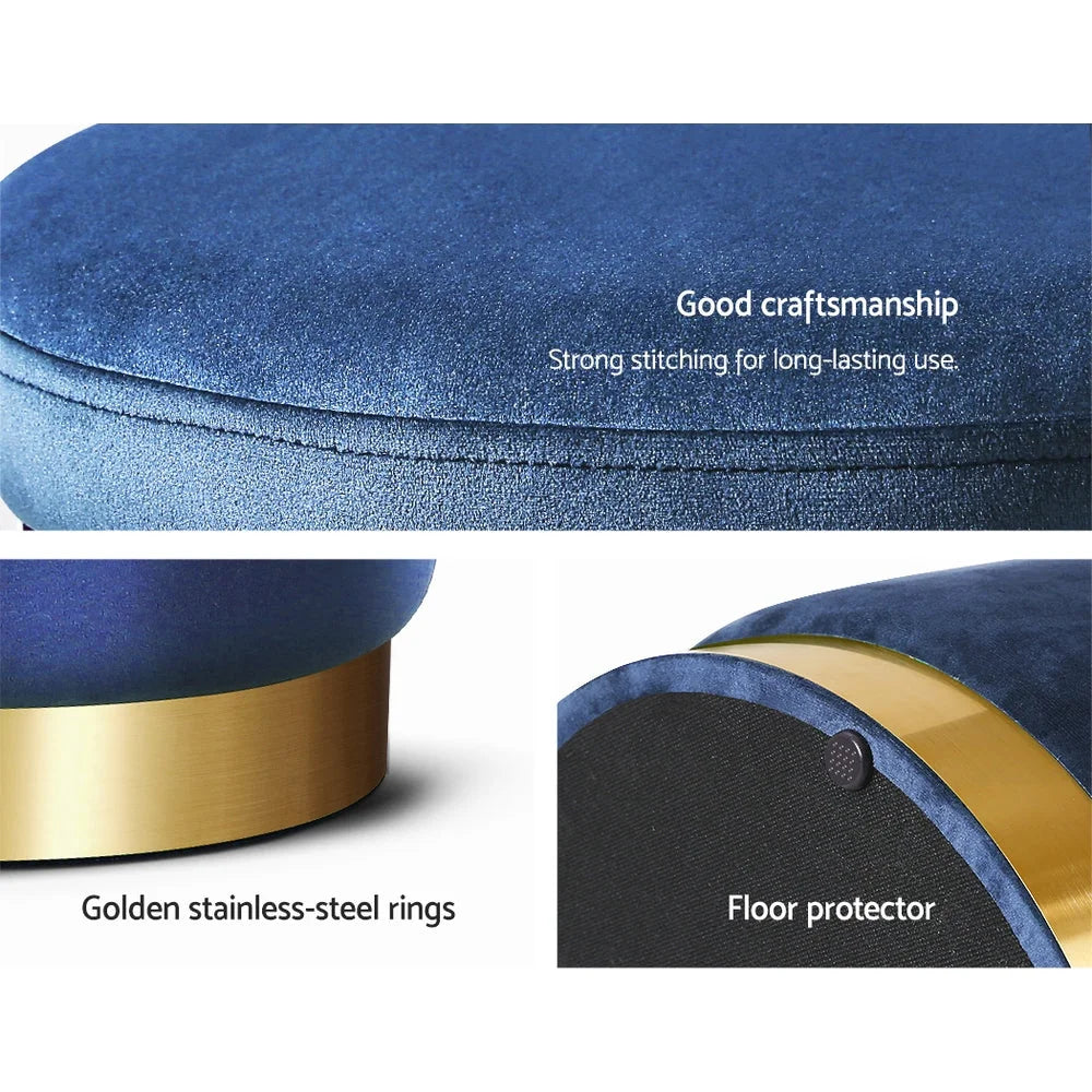 Velvet storage ottoman Foot Stool Round Padded Seat