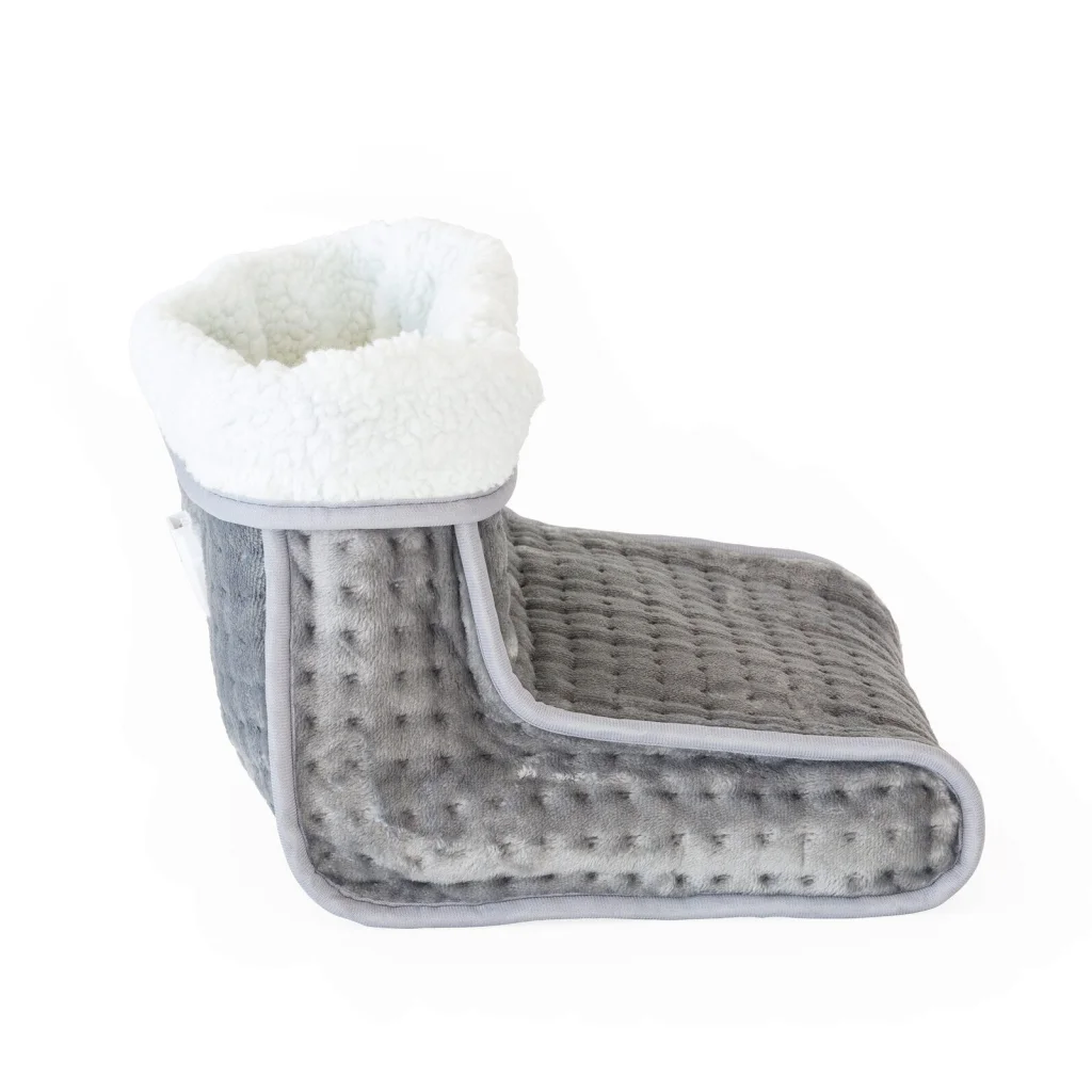 Foot warmer plush with colour matched pieces and support fittings
