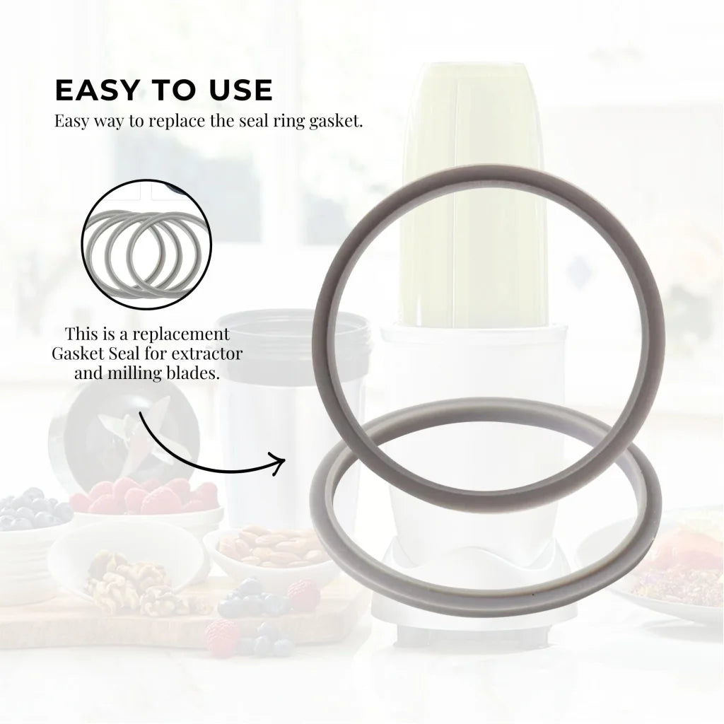 Grey nutribullet short cup with handles, panels and accessory pieces