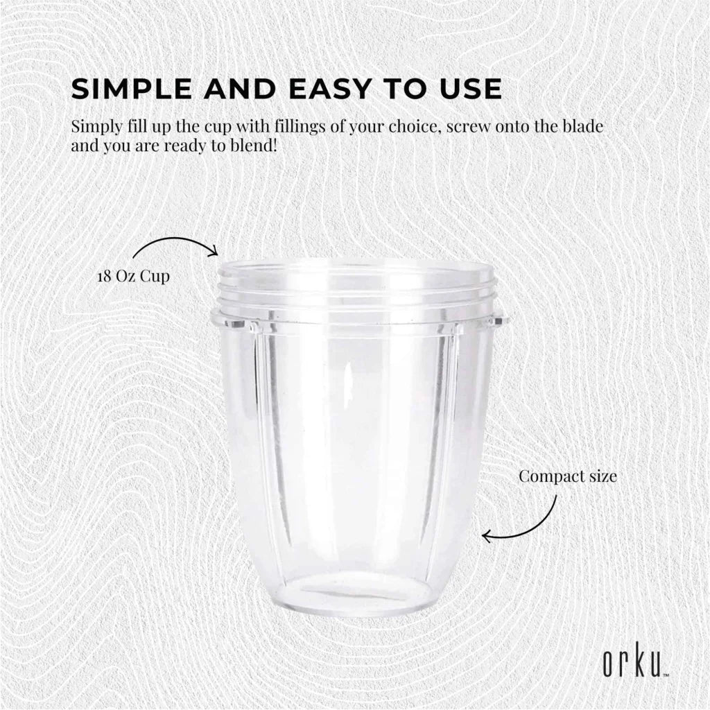 For Nutribullet Small Short Little 18 Oz Cup - For 600W