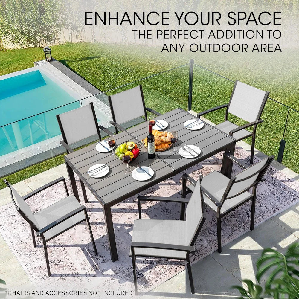 FORTIA 150x90cm Outdoor Dining Table Rectangular Furniture