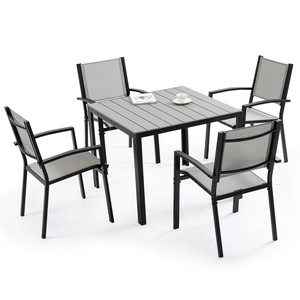 Fortia 5pc Outdoor Dining Furniture Set 90 x 90cm Table