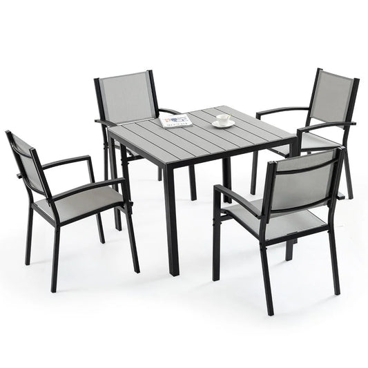 Fortia 5pc Outdoor Dining Furniture Set 90 x 90cm Table