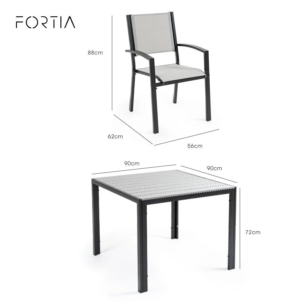 Fortia 5pc Outdoor Dining Furniture Set 90 x 90cm Table