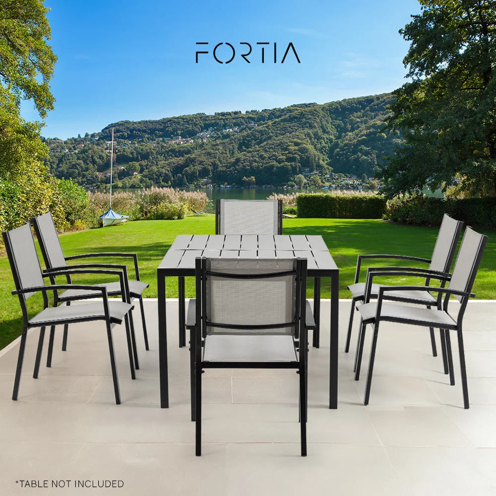 FORTIA 6pc Outdoor Dining Chair Set for Outside - Furniture