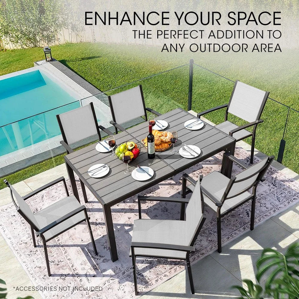FORTIA 7pc Outdoor Dining Furniture Set Table and Chairs