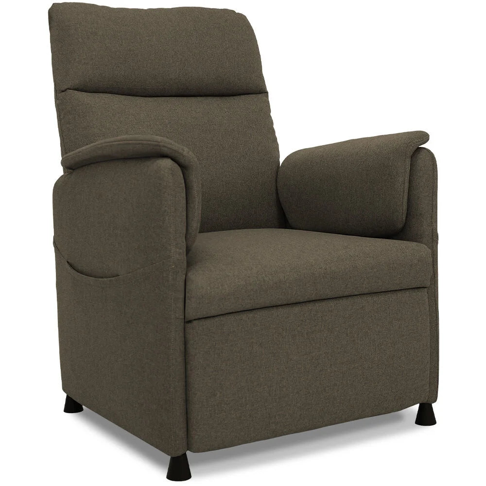 FORTIA Electric Armchair Recliner Single Fabric Chair Biege