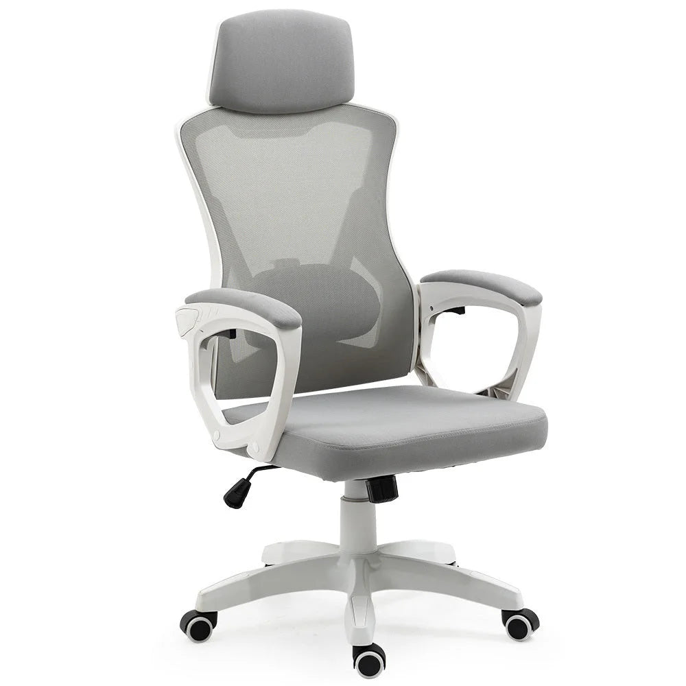 Office chair in white mesh with practical fittings