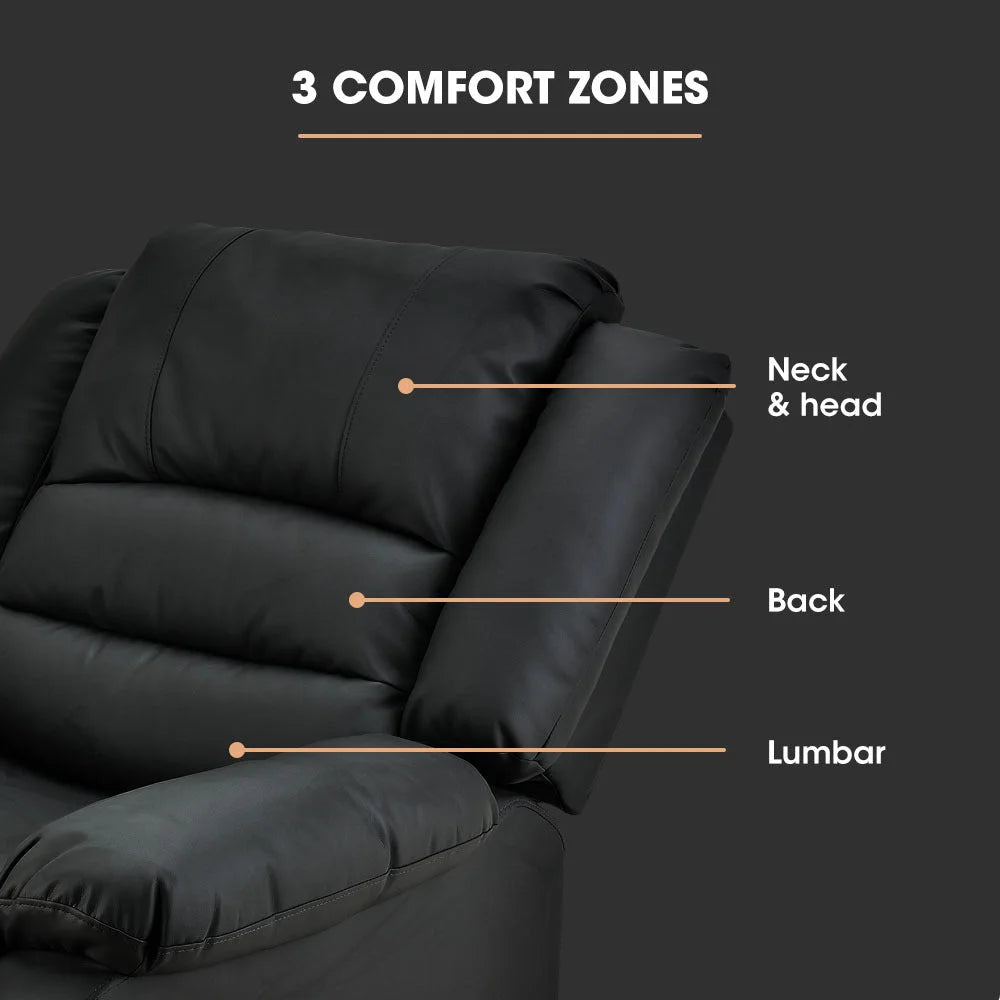 FORTIA Luxury Recliner Lounge Chair Single Faux Leather